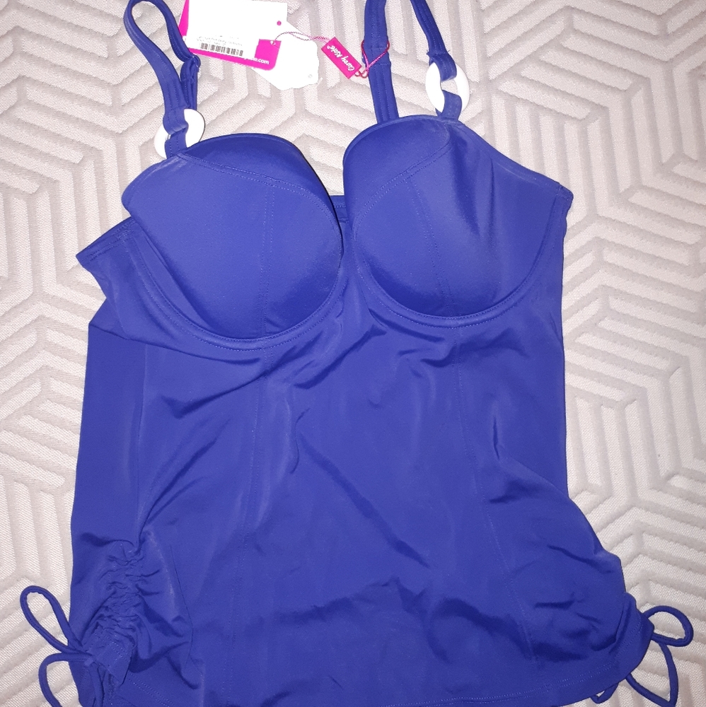 NWT Curvy Kate Plain Sailing Balcony Tankiki top, Navy, 32F